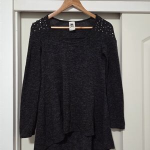 S-Twelve Charcoal Long Sleeve Top